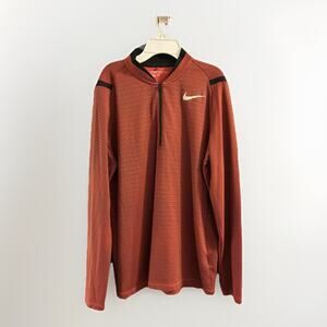 Nike Golf Aeroreact Half Zip Men's Sz L Long Sleeve Shirt - Orange Black